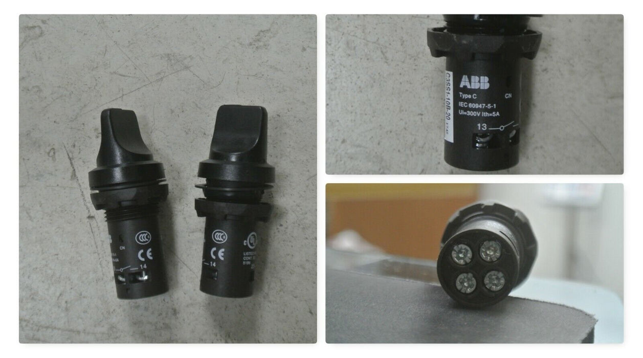 New ABB C3SS1-10B-20 3 Position Knob Type Selector Switch 2 Pieces