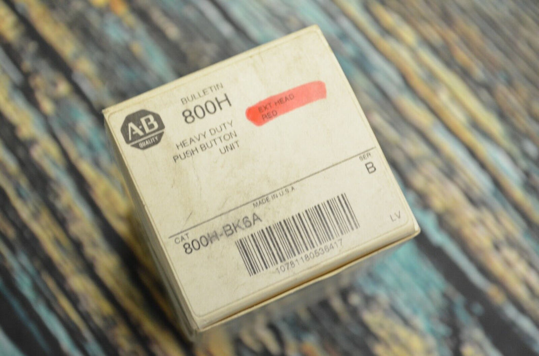 Allen Bradley 800H-BK6A Heavy Duty Extended RED Pushbutton 800H Series B