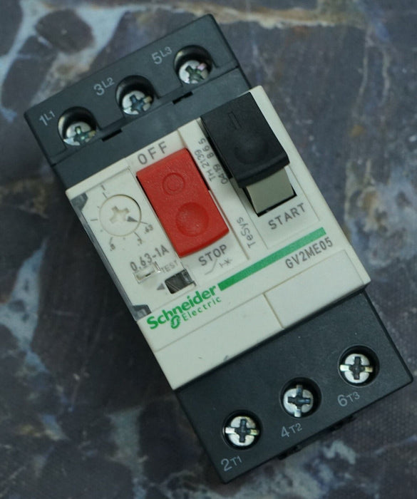 Telemecanique GV2ME05, 3 Pole, Manual Motor Starter/Circuit Breaker 0.63-1 A