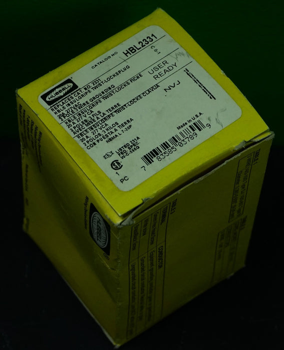 New HUBBELL HBL2331 TWIST-LOCK Plug 20A NEMA L7-20P