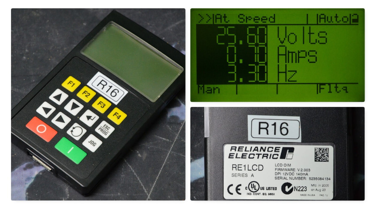 Reliance Electric RE1LCD A Keypad FRN:2.003 Tested Good R16