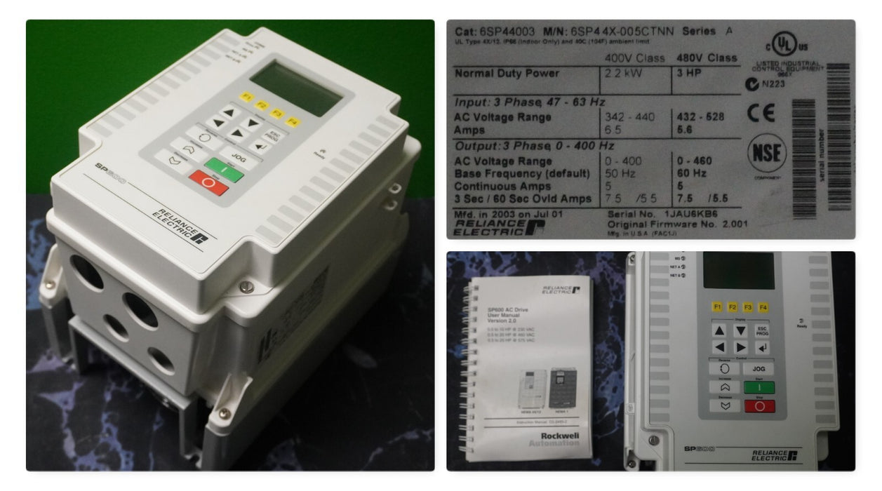 New Reliance Electric SP600 6SP44X-005CTNN 3HP FRN:2.001
