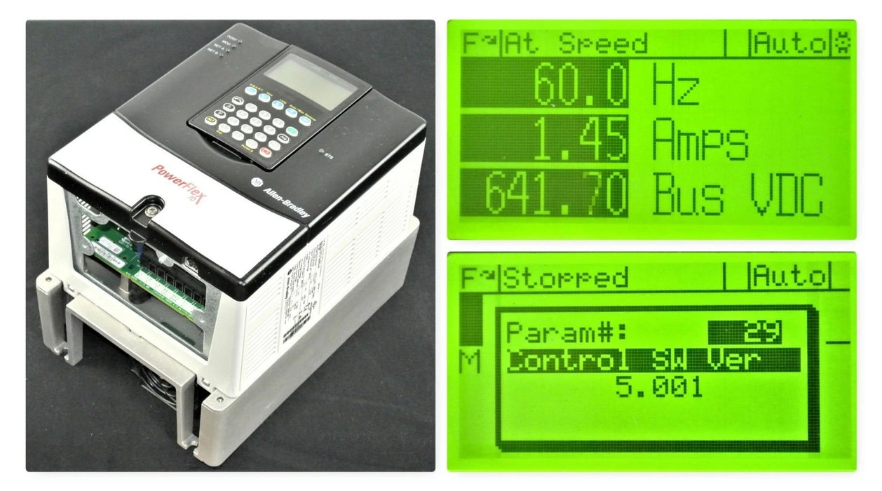 Allen-Bradley 20AD5P0A3AYNNNC0 PowerFlex 70 Low Run Hours 3HP