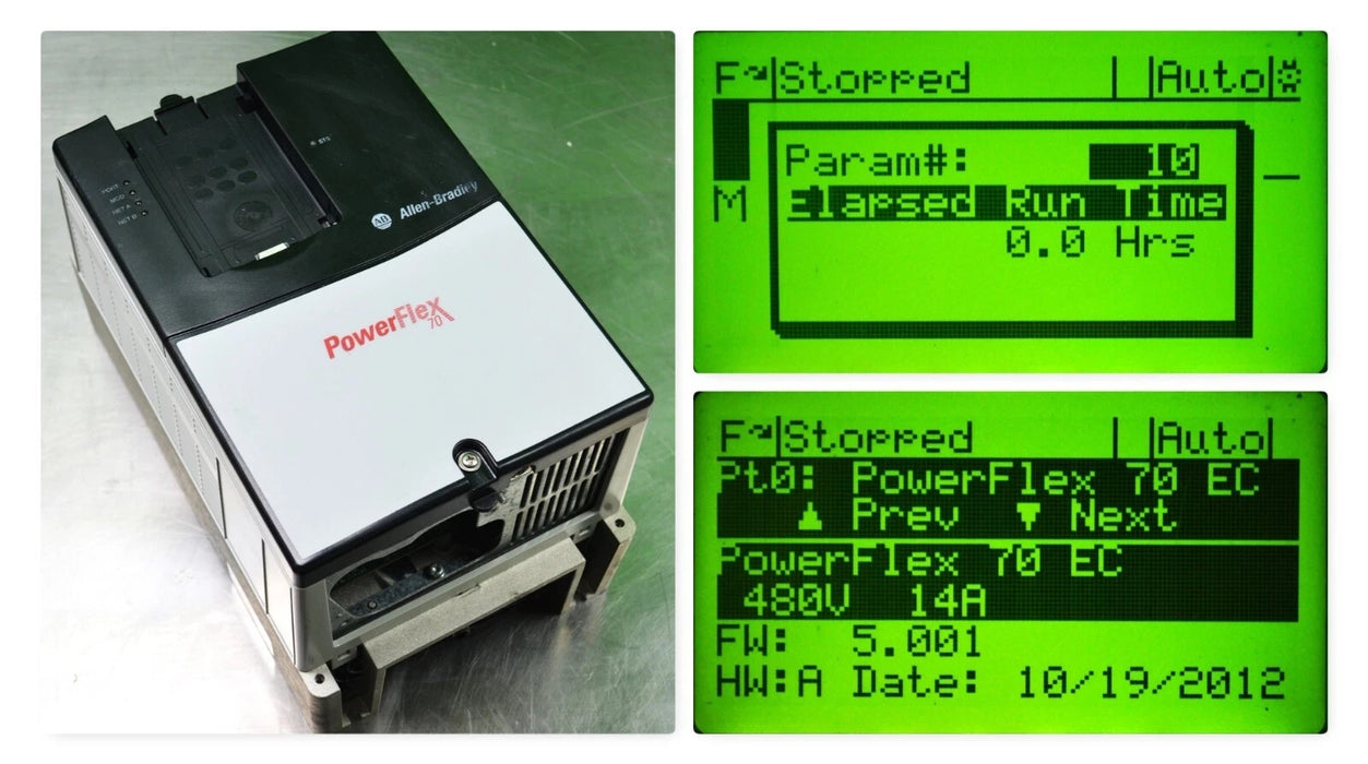 Zero Hr 20AD014A0AYNANC0 Allen Bradley PowerFlex 70 Series A 480V 10HP FRN:5.001