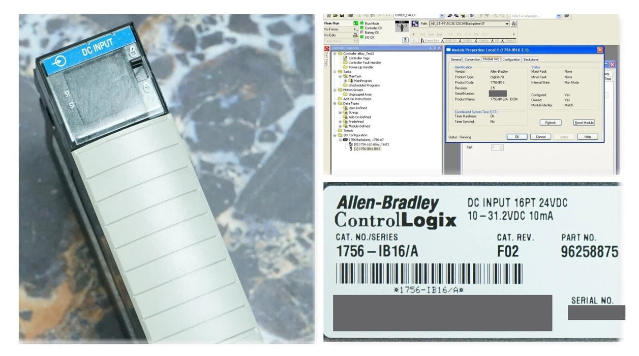 Allen-Bradley 1756-IB16/A FRN:2.5 ControlLogix Module Tested Good