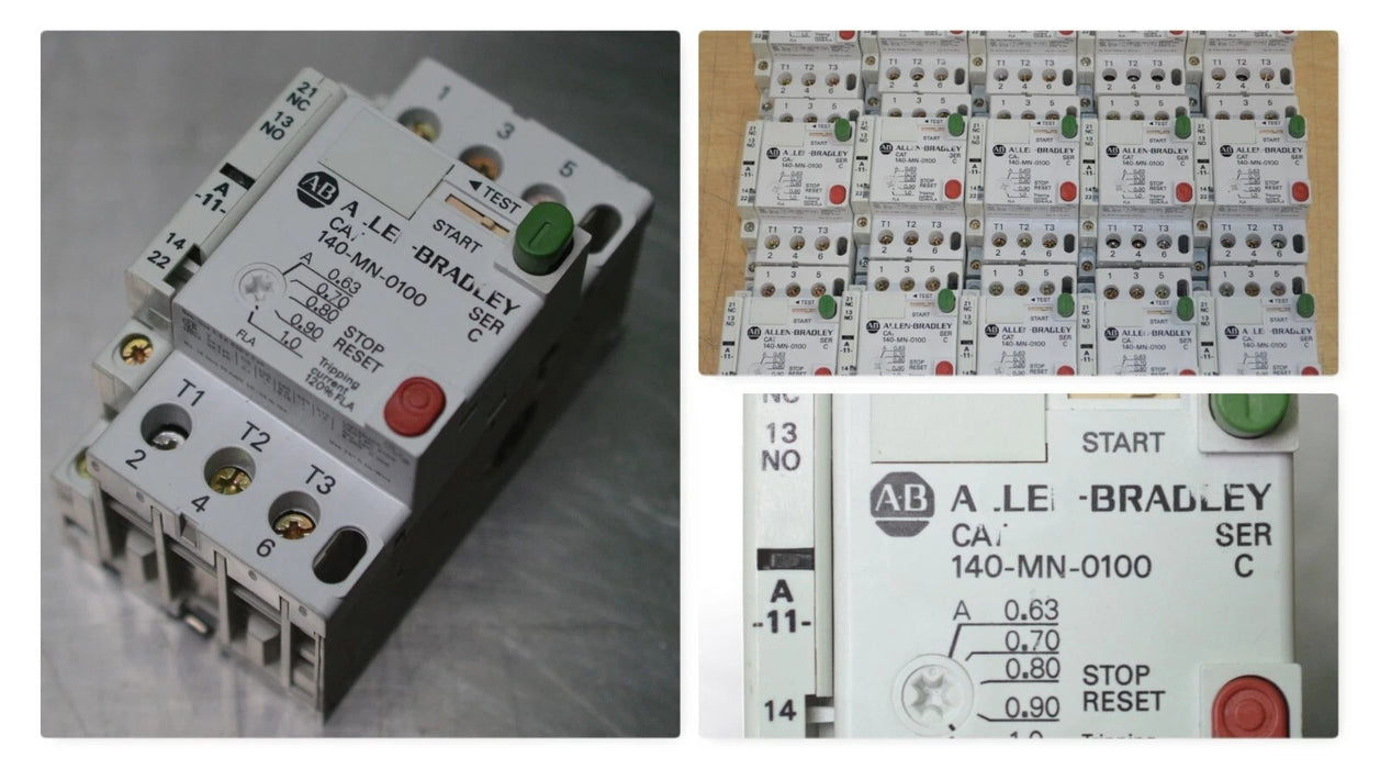 (1) Allen Bradley 140-MN-0100 0.63-1 Amp Motor Circuit Protector Breaker