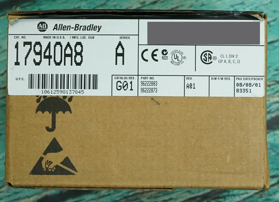New Open Box Allen-Bradley 1794-0A8 Ser. A Digital Output Module