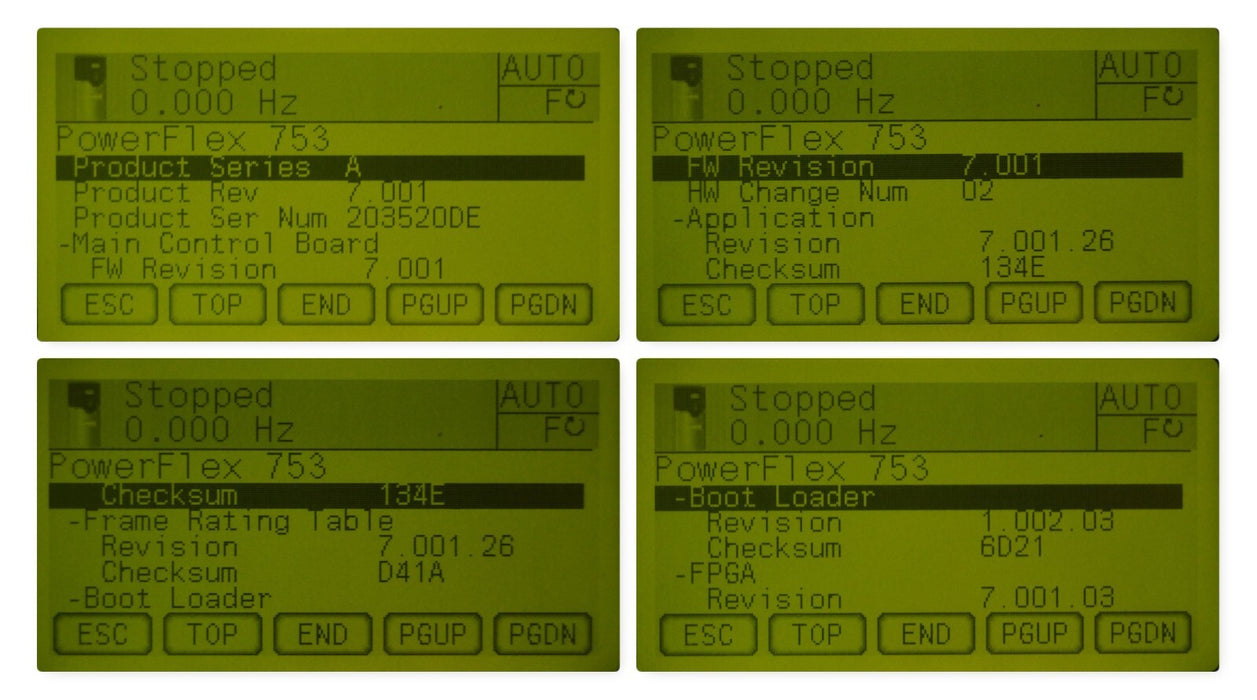 Allen-Bradley 20F11ND034AA0NNNNN PowerFlex 753 Low Hour 25HP FRN:7.001 Tested