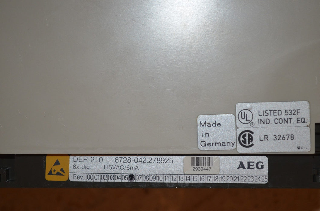 Lot of 2 AEG Modicon DEP 210 Input Module 6728-042.278925 8x 115VAC