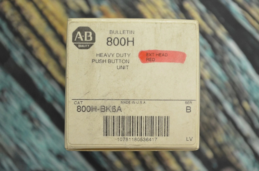 Allen Bradley 800H-BK6A  Heavy Duty Extended RED Pushbutton  800H Series B