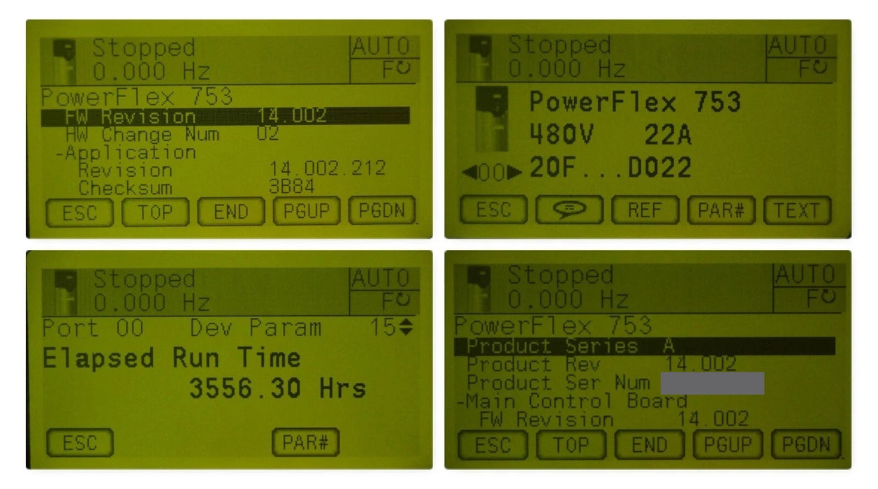 Allen-Bradley PowerFlex 753 20F11ND022AA0NNNNN 15HP 480 VAC FRN:14.002