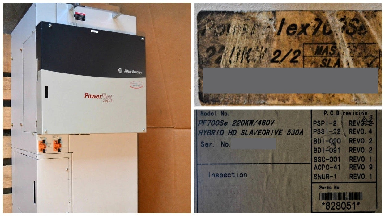 300 HP Powerflex 20DD530N3NNNN1NN3 700SE 480v W/ PF700SE Hybrid HD Slave Drive*