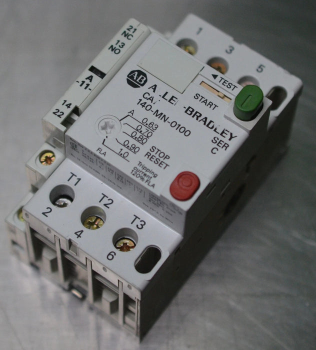 (1) Allen Bradley 140-MN-0100 0.63-1 Amp Motor Circuit Protector Breaker