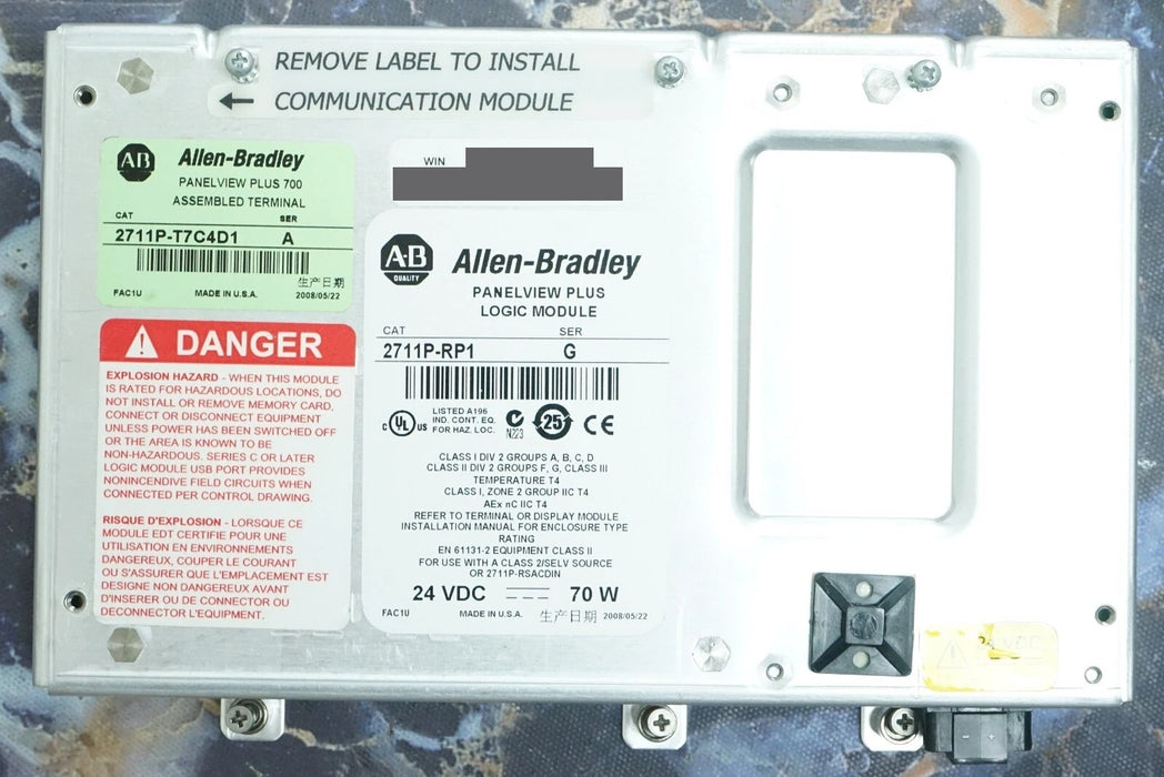Allen Bradley 2711P-RP1 Ser. G Panelview Plus Logic Module Tested Good