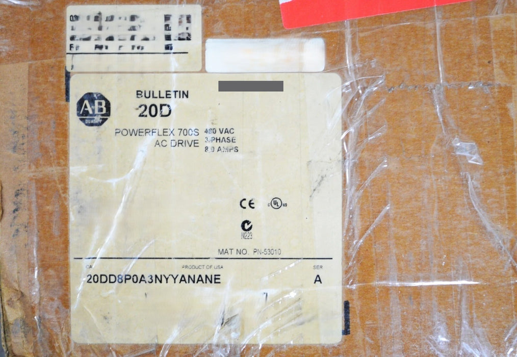 Allen-Bradley 20DD8P0A3NYYANANE PowerFlex 700S 5HP 7266
