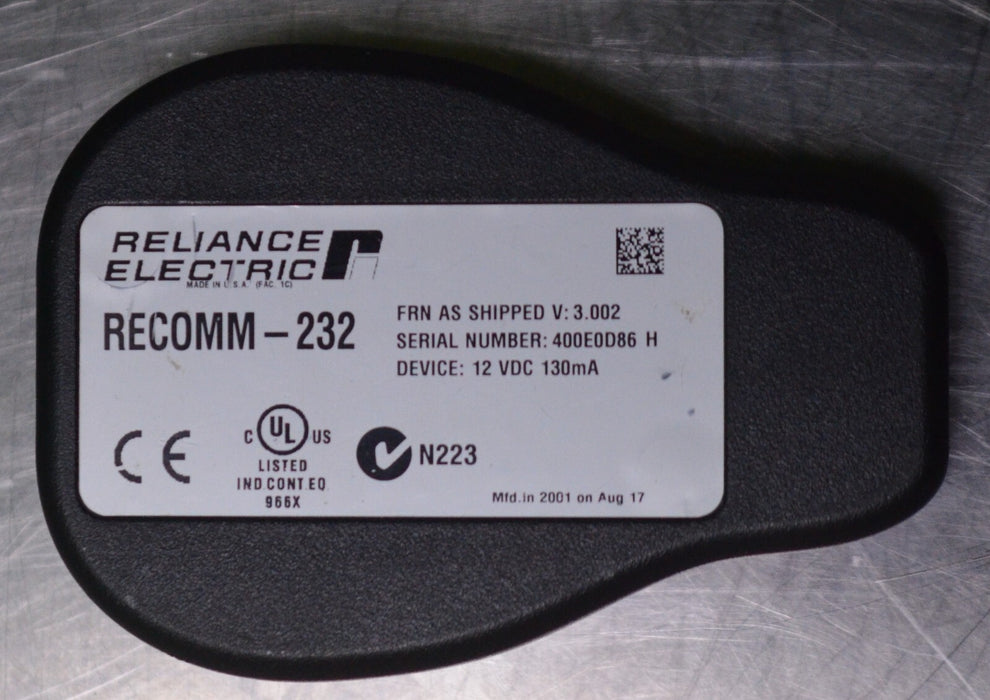 Reliance Electric RECOMM-232 Serial Converter FRN:3.002