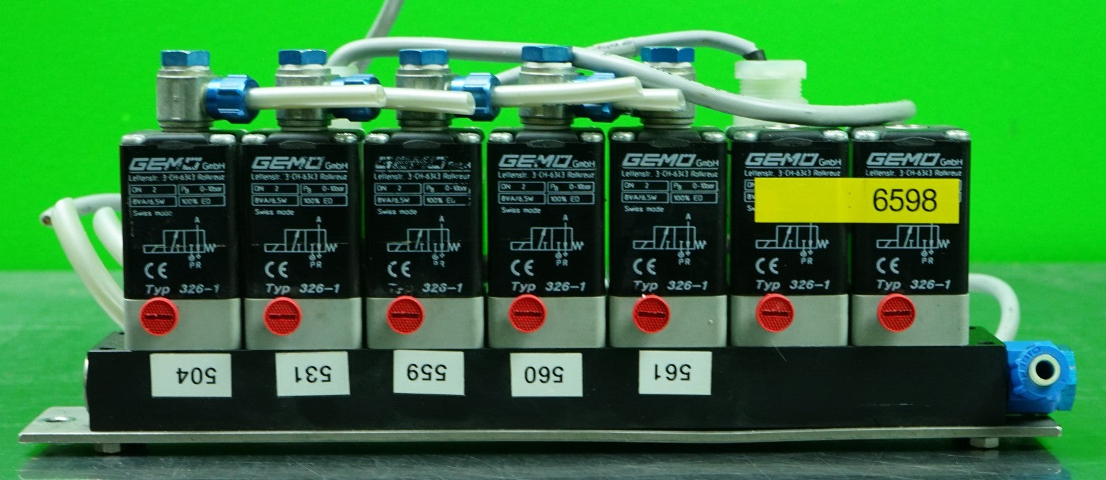 GEMO VALVE BANK WITH 7 VALVES 3-CH-6343, TYPE 326-1