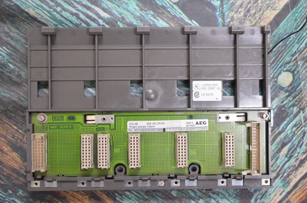 USED AEG DTA 200 7628-042.244 800 Primary Subrack 5 Slot Tested Good