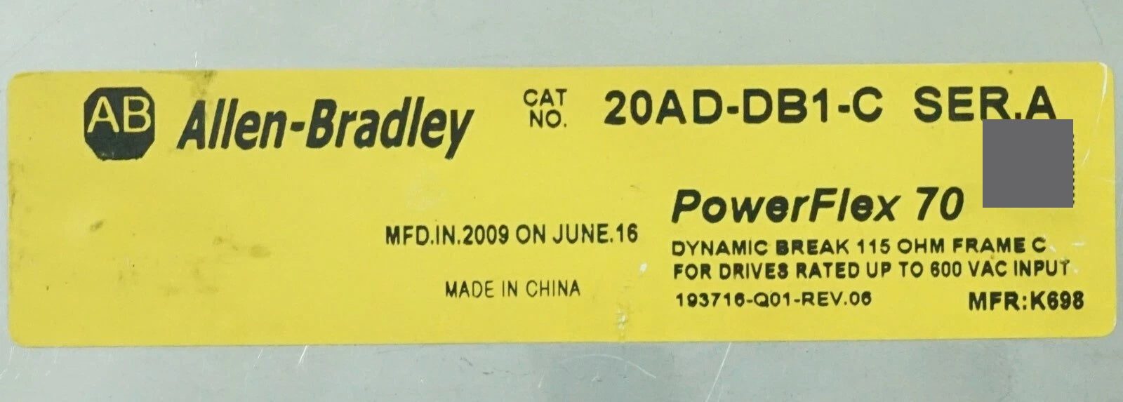 Used Allen Bradley 20AD-DB1-C Dynamic Brake Tested Good