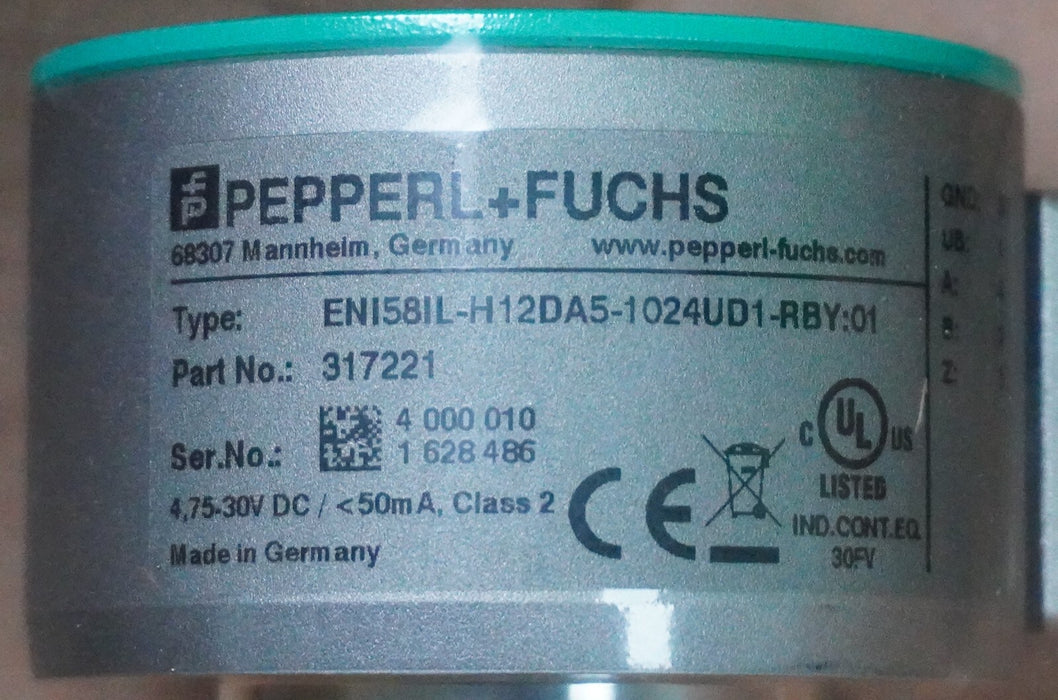 New Pepperl+Fuchs ENI58IL-H12DA5-1024UD1-RBY:01 Photoelectric Rotary Encoder