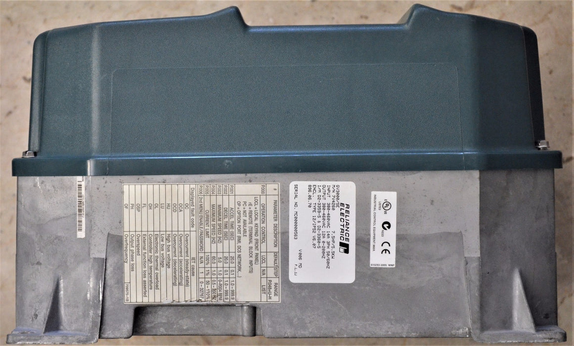 Reliance GV3000/SE 7V4260 VTAC 7 7H4260 7.5 HP FW 6.07 AC Drive Tested Good