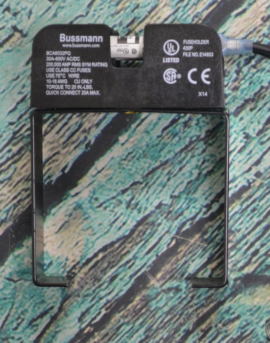 Bussmann BCA6032PQ Fuseholder with two FNQ-R-1 Fuses