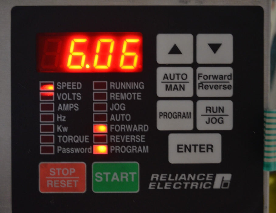 Reliance Electric GV3000/SE Vector 3 HP 3V4160 VER. 6.06 AC Inverter (No Cover)