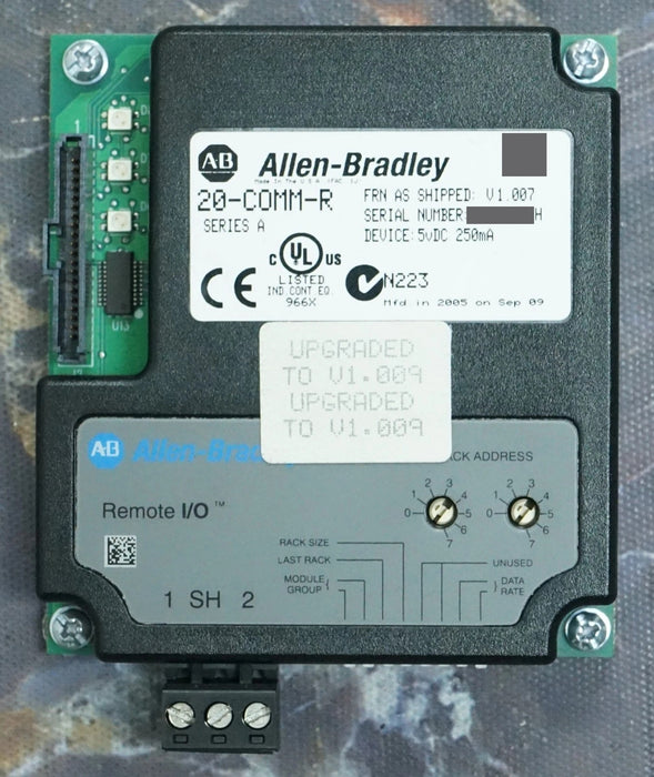 Allen Bradley 20-COMM-R Remote I/O Adapter Firmware 1.009 Tested Good
