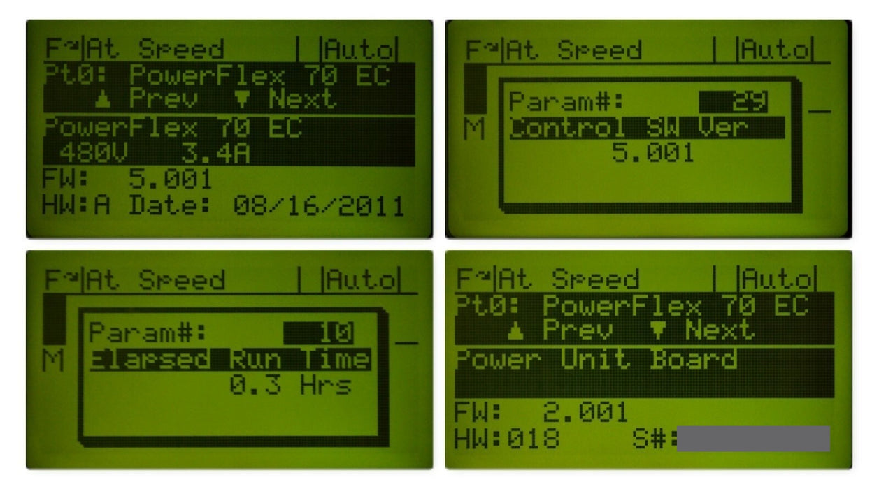 Allen-Bradley 20AD3P4A0AYNNNC0 PowerFlex 70 2HP Low Hours Tested Good FRN:5.001