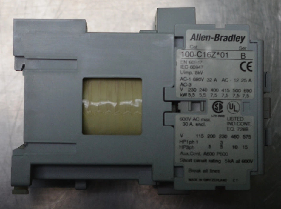 Allen Bradley 100-C16Z*01 Contactor, Series B 120V Single Contact