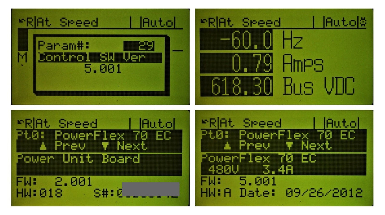Allen-Bradley 20AD3P4A0AYNNNC0 PowerFlex 70 2 HP 480 VAC 3.4 AC Drive FRN:5.001