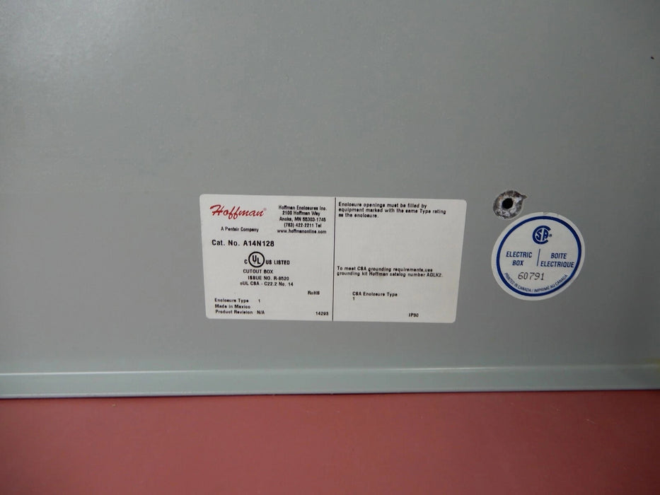 HOFFMAN A14N128 Small Type 1 Enclosure 14.00x12.00x8.00 Steel Gray*