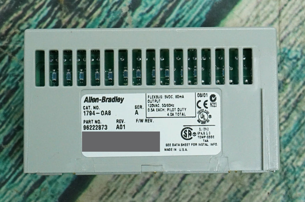 New Open Box Allen-Bradley 1794-0A8 Ser. A Digital Output Module