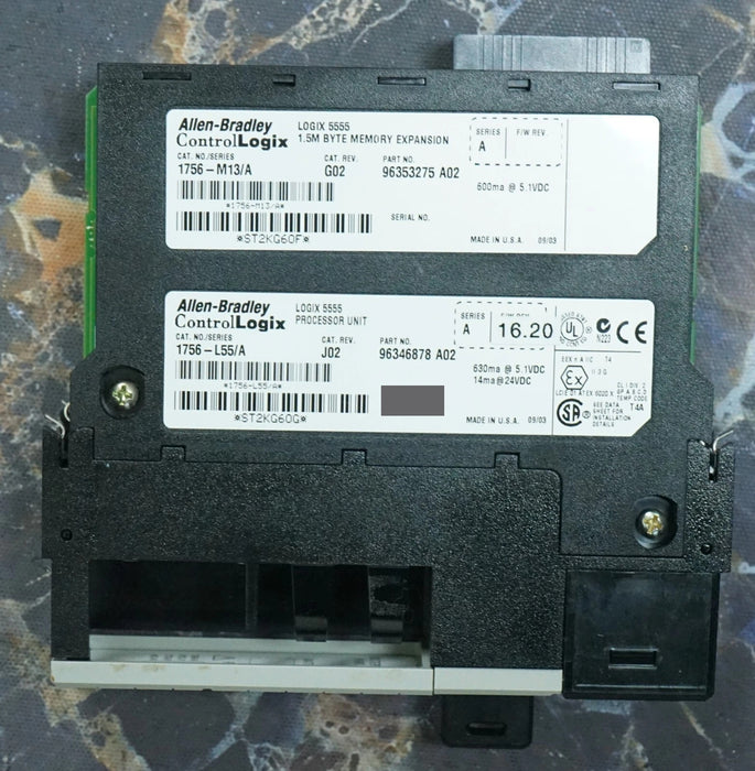 Allen  Bradley 1756-L55/A 1756-M13/A ControlLogix Logix5555 Processor FRN:16.20