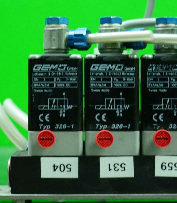 GEMO VALVE BANK WITH 7 VALVES 3-CH-6343, TYPE 326-1