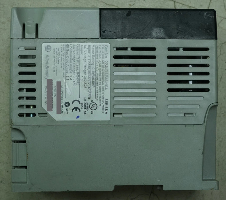 Allen Bradley PowerFlex 4 1/2HP 22A-D1P4N104 Series A Tested Good FRN:4.02