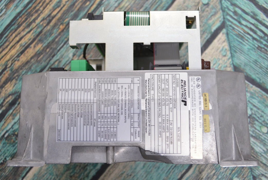 Reliance Electric GV3000 1 HP 1V2160 Vector Inverter 230 VAC Tested Good*