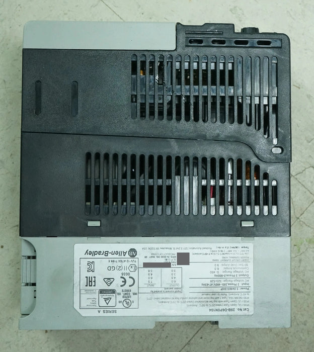 Low Hr 2020 Allen Bradley 25B-D6P0N104 3HP Powerflex 525 Series A FRN:6.001