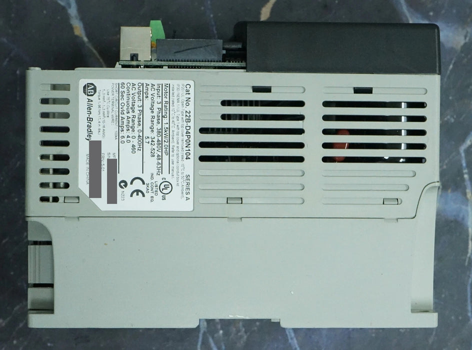Allen-Bradley 22B-D4P0N104 PowerFlex 40 2HP Drive Series A FRN:6.01