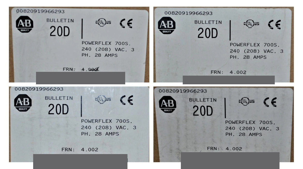 Allen-Bradley 20DB028A3EYYANCSL PowerFlex 700S 10 HP Series A FRN: 4.002 New
