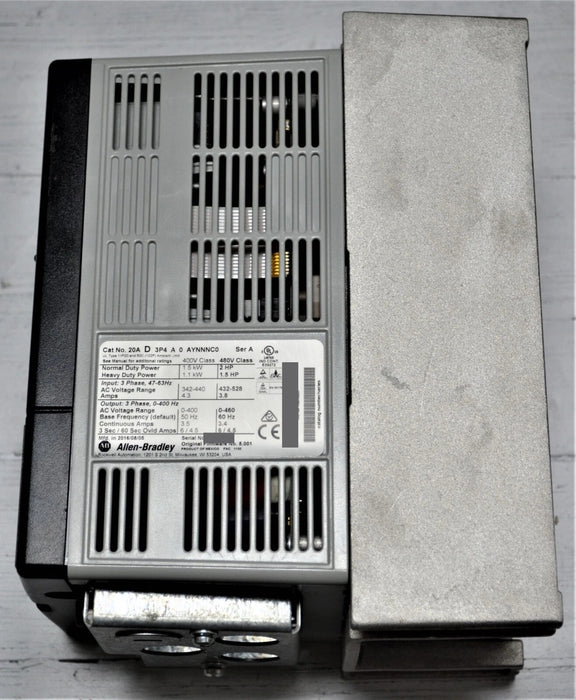 Allen-Bradley 20AD3P4A0AYNNNC0 PowerFlex 70 2 HP 480VAC FRN:5.001 2016 Low Hours