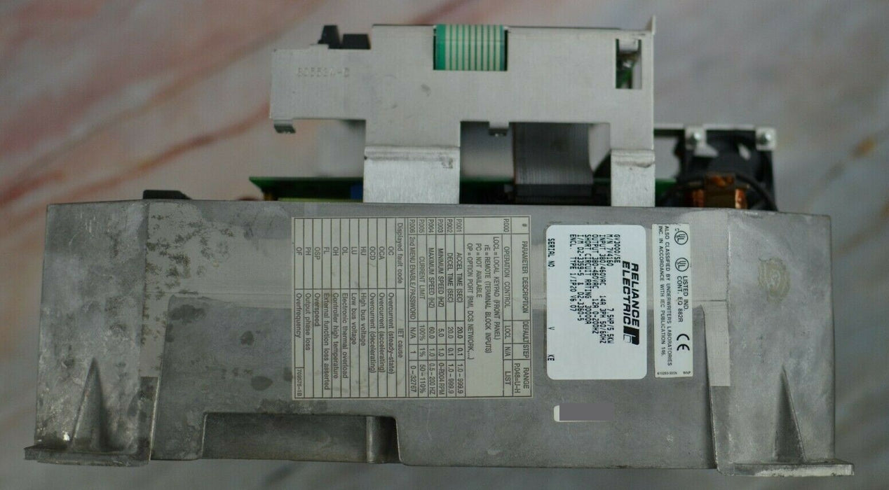 RELIANCE ELECTRIC GV3000/SE 7.5 HP 7V4160 FIRMWARE 6.07 AC DRIVE TESTED GOOD