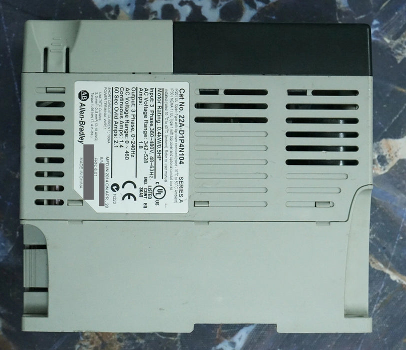 Allen-Bradley 22A-D1P4N104 PowerFlex 4 1/2HP Tested Good FRN:6.01