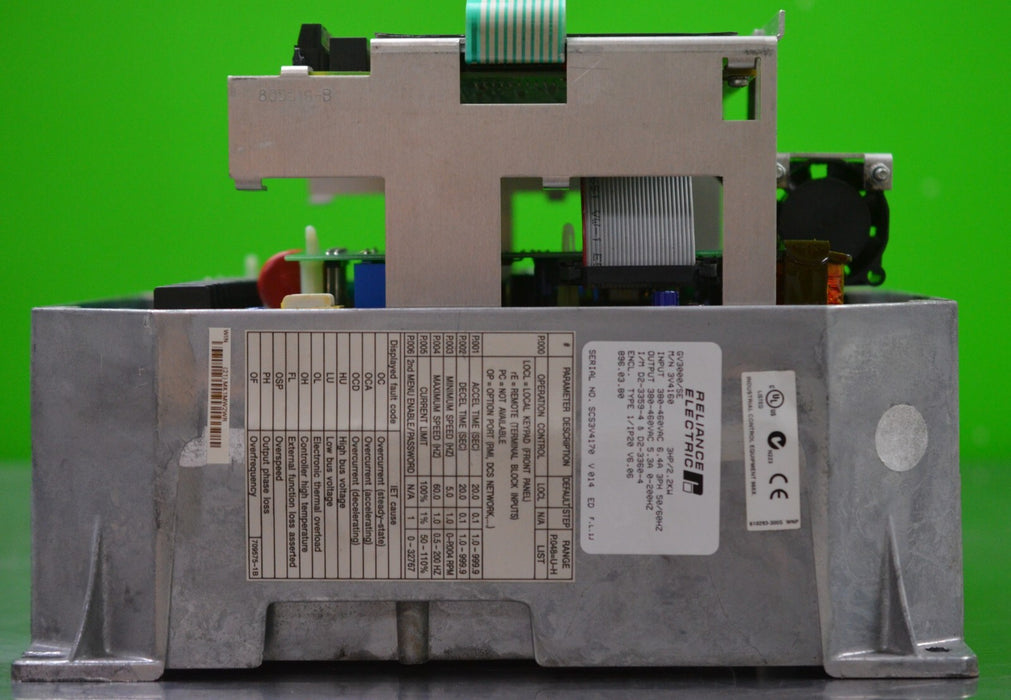 Reliance Electric GV3000/SE Vector 3 HP 3V4160 VER. 6.06 AC Inverter (No Cover)