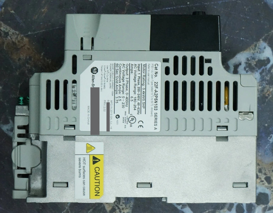 Zero Hours Allen Bradley 22F-A2P5N103 FRN:2.02 1/2HP Series A Tested Good*