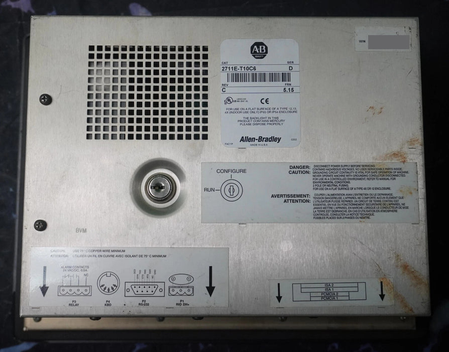 Parts Allen-Bradley PanelView 1000 Cat. 2711-T10C6 Series D FRN:5.15