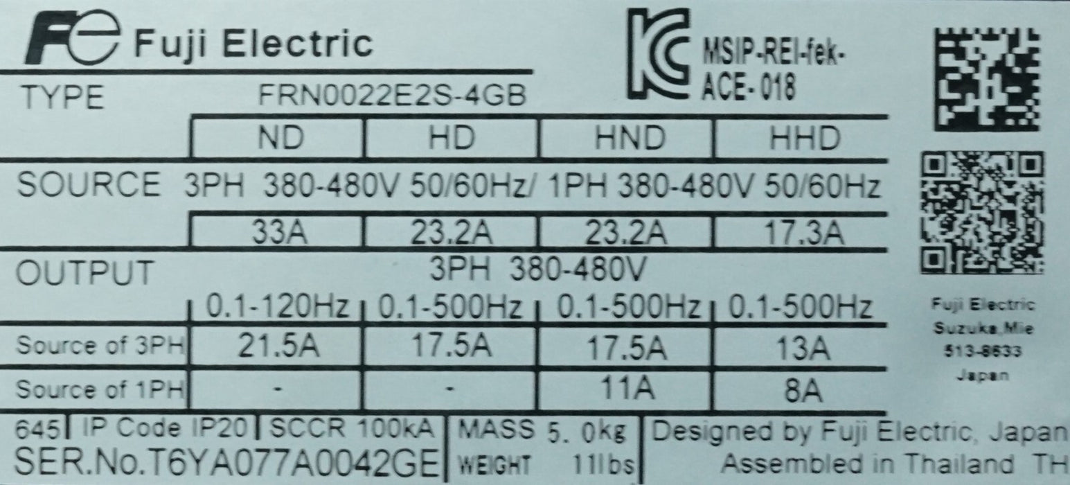 New FUJI FRN0022E2S-4GB Inverter 7.5HP