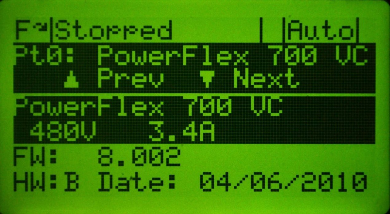 Allen-Bradley PowerFlex 700 2HP 20BD3P4A0AYNAND0 Series B 480 VAC FRN: 8.002