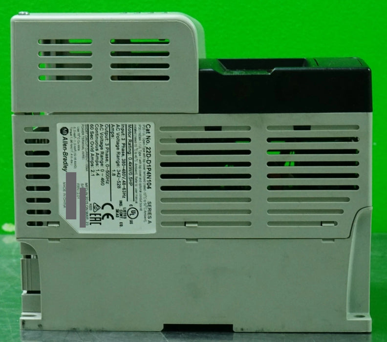 Allen-Bradley 22D-D1P4N104 PowerFlex 40P 1/2HP 2015 Tested Good FRN:2.01