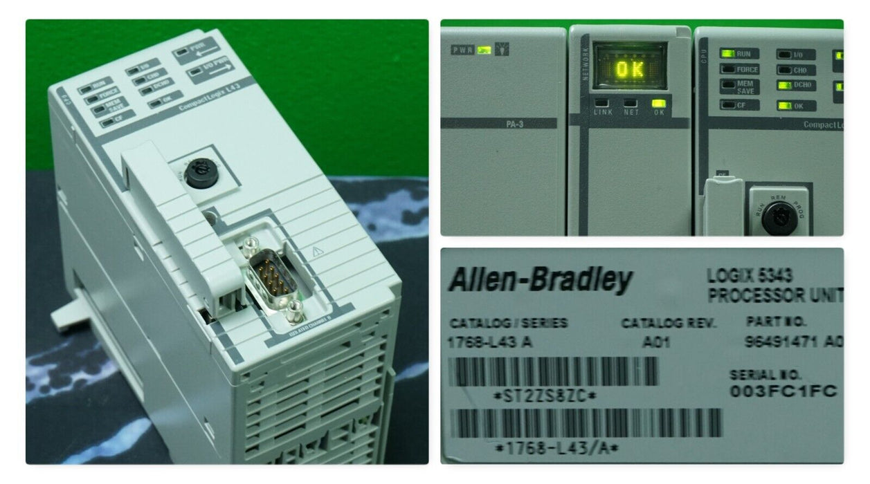 Allen Bradley 1768-L43/A CompactLogix 5343 Processor FW 1.2